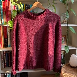 Eddie Bauer Rich Maroon Crew Neck Sweater